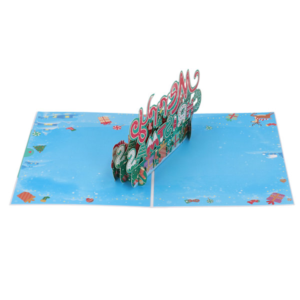 3D julekort Utsøkte detaljer Fargerike 3D popup gratulasjonskort med konvolutt for gavetemafester