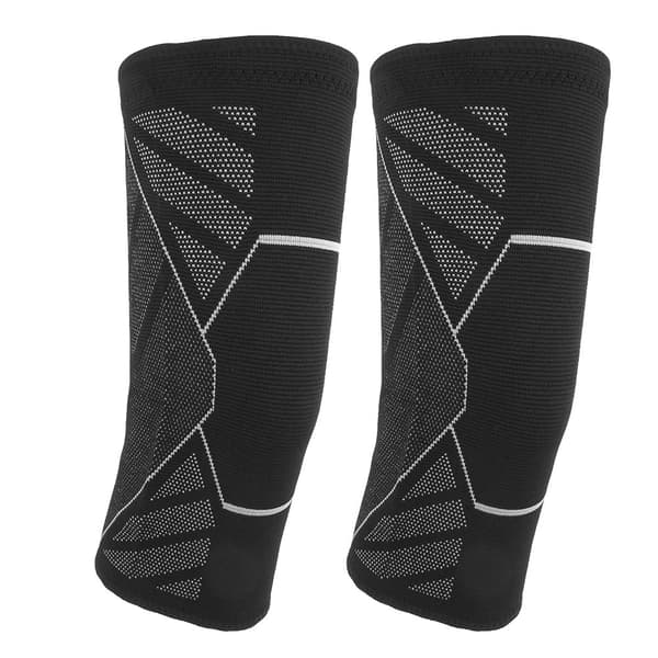 1 par sportknäskydd slitstarkt andningsbart nylon utomhus knästöd (Silver L)