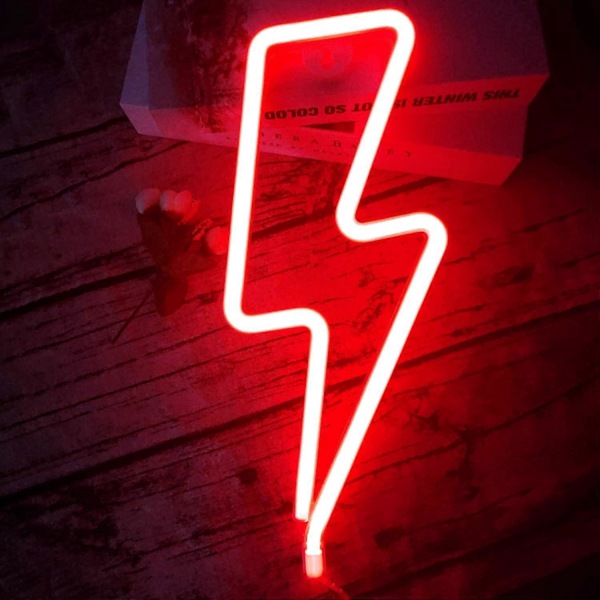 Neon Nattlampa, LED Blixt Skylt Dekorationslampa, Väggdekor för Jul, Födelsedagsfest, Barnrum, Vardagsrum, Bröllopsfestdekoration