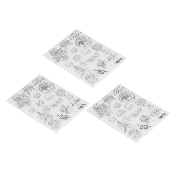 3 stk. gjennomsiktige stempler DIY gjennomsiktig stempelpapir håndlagde gaver for kortlaging Scrapbook-dekorasjon