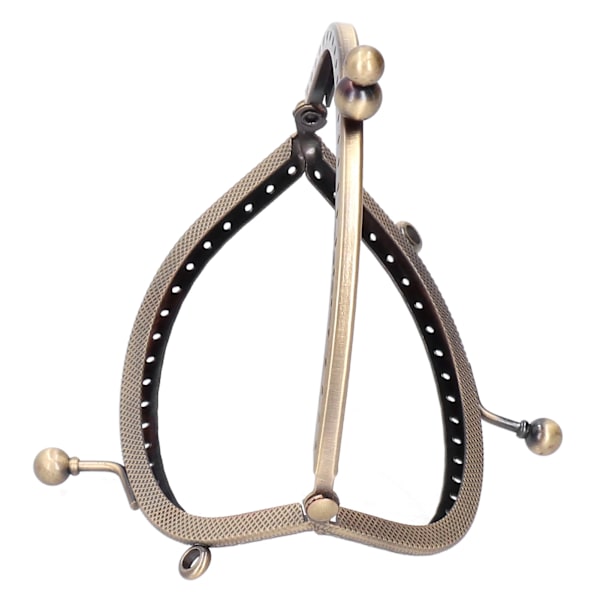 Metallisk plånboksram halvrund präglad retro dubbelring antik mässingshandtag 10,5 cm