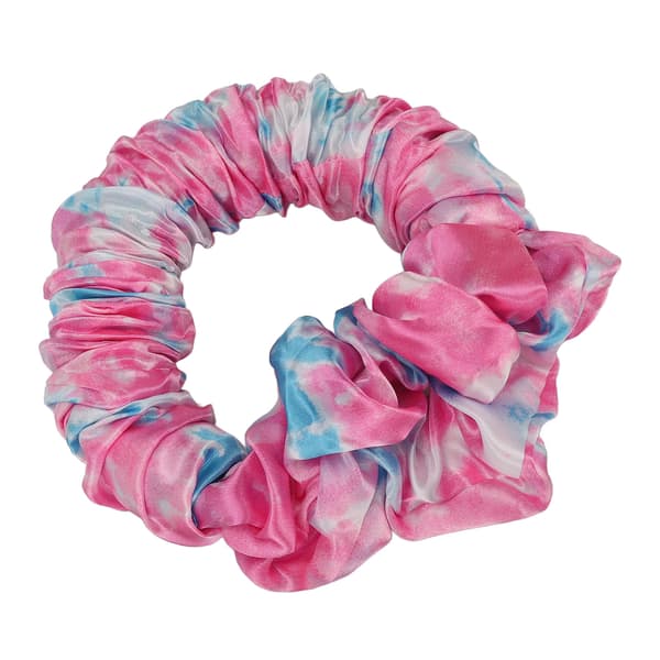 Värmefri Hårslips Mjuk Sömn Hårkrullare Rosaröd Tie Dyeing Curling Scrunchie