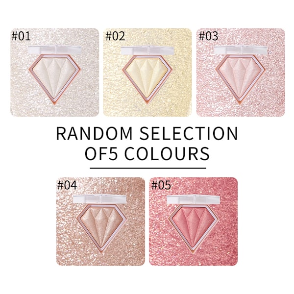 5 Färger Rouge Makeup Palette Highlighter Konturpulver Bronzer Hög Glans Highlighter