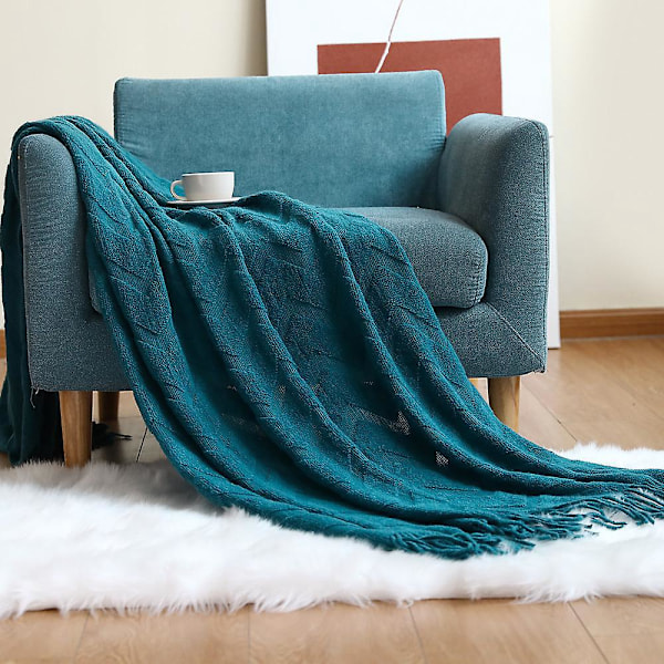1 stk. Sødt dekorativt tæppe, sofaoverkast med moderigtige frynser (127*180CM)