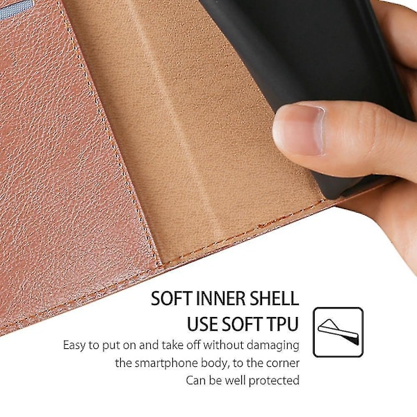 kompatibel Honor 90 Slim-Fit Lær Telefondeksel Stativ Lommebok Telefon Shell Magnetisk Auto-absorbert Case-M RoseGold