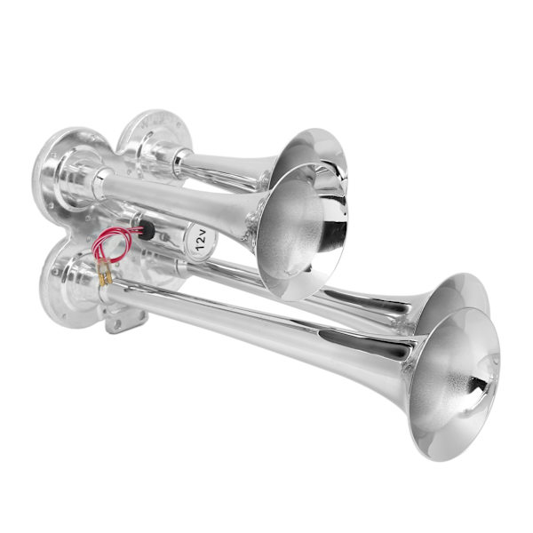 4 Trompet Luft Horn Super Høj 135DB Forkromet Zink til 12V/24V Semi Pickup RV SUV