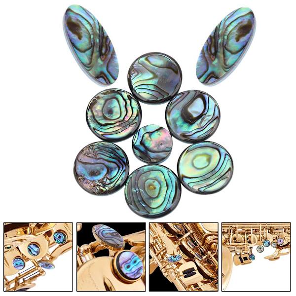 9kpl Sax Abalone Shell Key Buttons Saxophone Key Button Inlays Soittimen lisävaruste