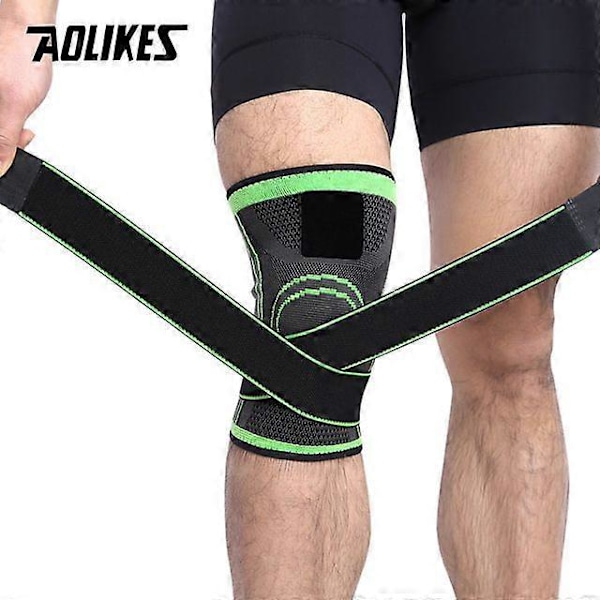 AOLIKES 1 KPL Urheilupolvisuoja nivelrikkoon ja nivelten kompressiohiha miehille ja naisille Vihreä XL