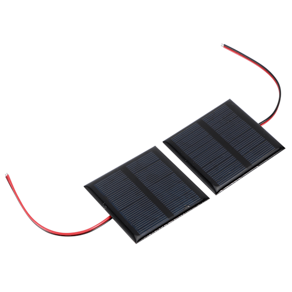 2 stk. 5,5V 0,6W kablet solpanel multifunktionelt bærbart mini solpanel polysilicium