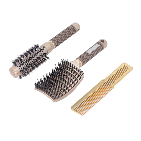 3st hårborste set Hemma frisörsalong Rund borste Böjd ventilborste Clipper Skärkam Styling Tool