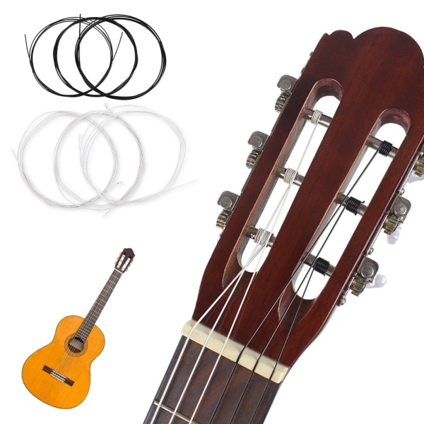 Gitarstreng for klassiske gitarer Tilbehørsdel for musikkinstrumenter (svart-hvitt)