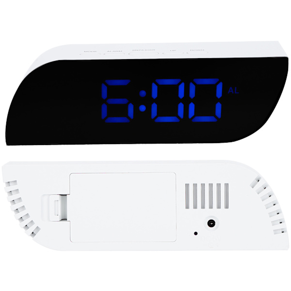 LED Digitalklocka 12/24 Timmars Konvertering Justerbar Ljusstyrka Sängklocka GHY-0801Blå
