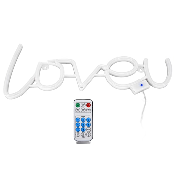 LOVEU Neon Light LED 18 Keys 8 Modes Timing Remote Control USB Light for Home Decoration 300LMWarm White + Blue Light
