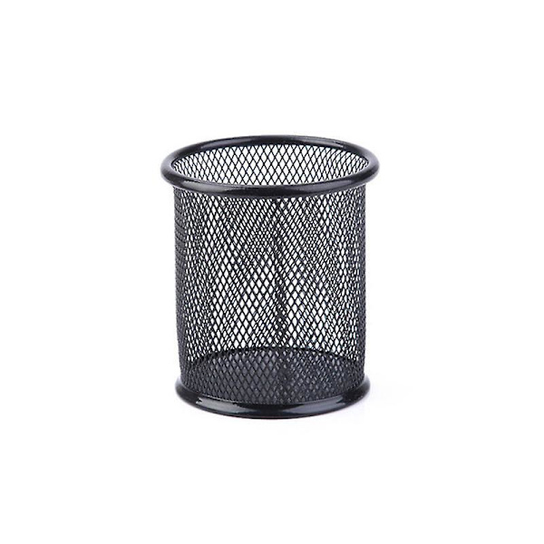 Metal Mesh Penholder, Sort Skrivebordsarrangør til Kontor, 2-pak
