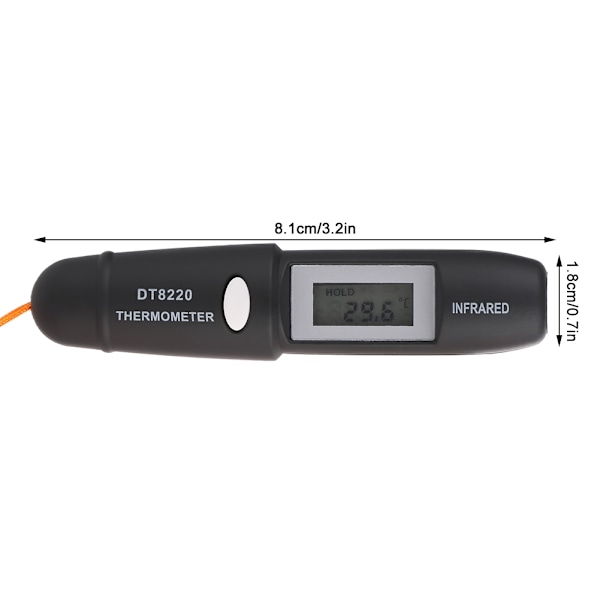 1 st beröringsfri mini-infrarödtermometer IR temperaturmätning digital LCD-display