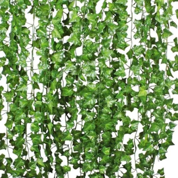 Simuleret Efeu Stok Krybende Efeu Dekorative Grønne Planter Loft Kunstig Vin Eukalyptusblade 12 STK