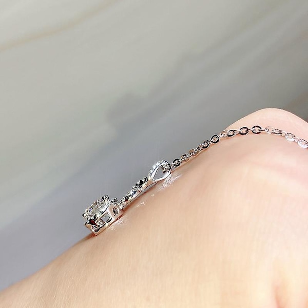 Elegant silverpläterat halsband hänge kubisk zirkon bröllopssmycken dam