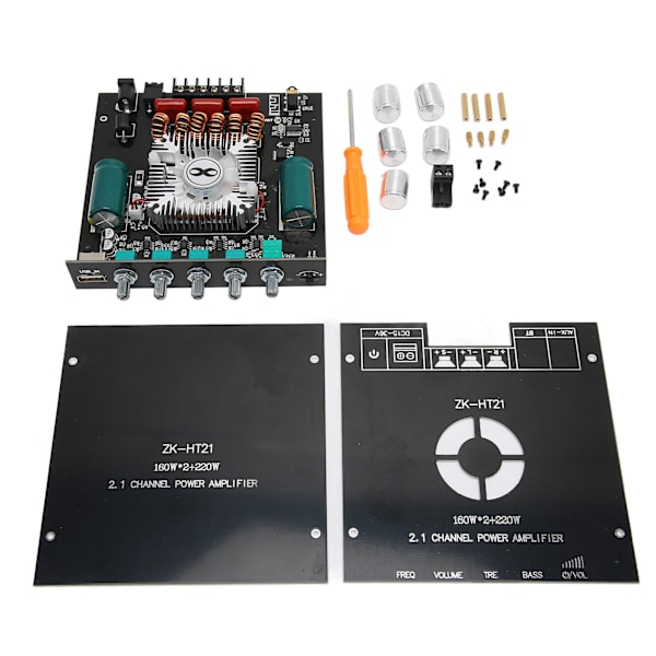 BT Power Amplifier Board Stereo 2.1 Channel Inbyggd kylfläkt USB Amplifier Board DC15‑36V