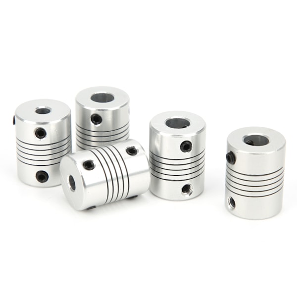 5 stk fleksible akselkoblinger for 3D-skriver trinnmotor aluminiumslegering kobling 5 x 8 mm