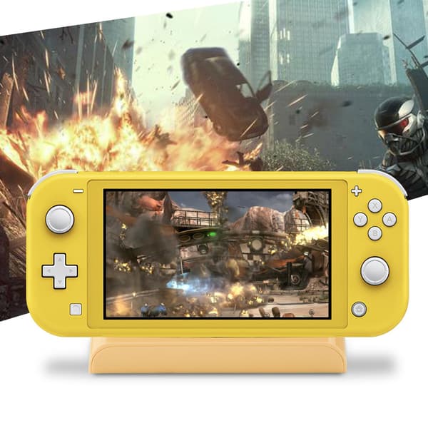 Bærbar spillkonsoll vertsladestasjon dokkingstasjon brakett for Switch Lite gul