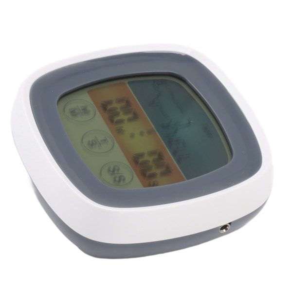 Matlagnings termometer med pekskärm, digital kökstimer, fältgrilltermometer, grå med vit mittram