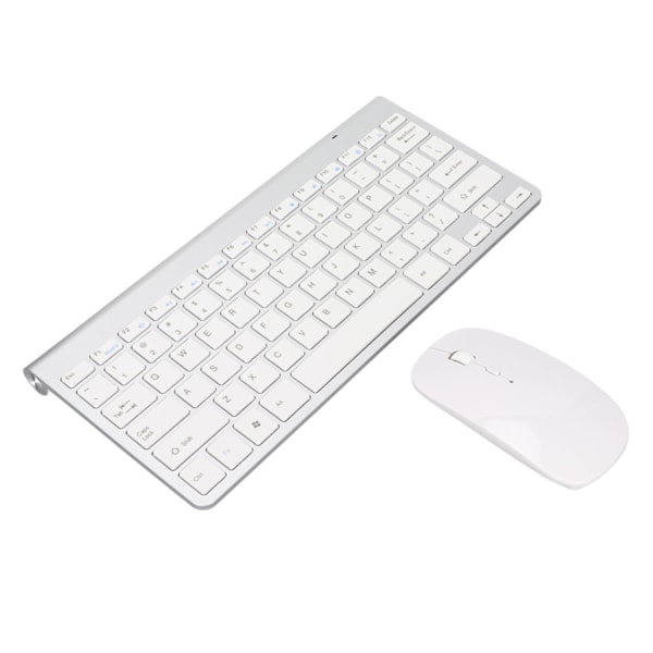 Tangentbord Mus Set 2.4G trådlöst 78 nycklar USB Tunna Etsade Keycaps Ergonomi Mute Button Datortangentbord Mus Silver