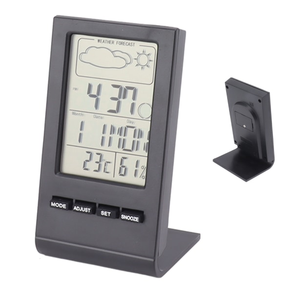 LCD-skärm Digital hygrometer inomhus termometer fuktighetsmätare temperatur fuktighet monitor larmfunktion väderdisplay svart