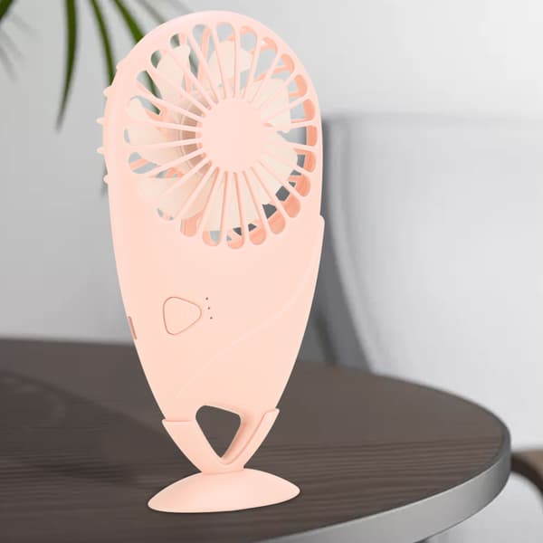 USB Mini Ventilator Ultratynd Genopladelig Bærbar Ventilator Mangoform til Hjem / Udendørs (Pink)
