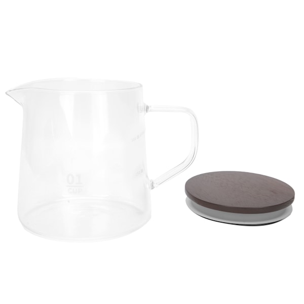 Kaffe- og tekanne med lokk, varmebestandig glass, varmeisolerende håndtak, vannkoker for te, melk, juice (300 ml)