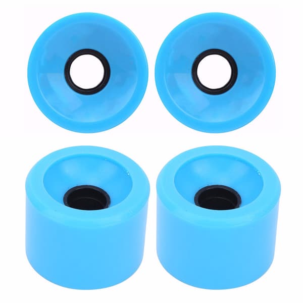 4 st/set Skateboard Hög Elastisk Färgglad PU Hjul Tillbehör för De Flesta Skateboards Blå