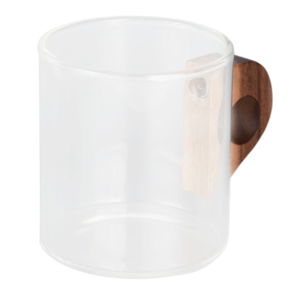 Lasiset kahvikupit, lämmönkestävät vesimukit, puukahvalla, kotiin, matkoille, keittiöön, ravintolaan, 280 ml