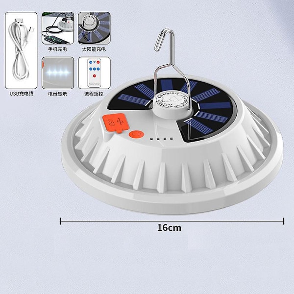 Solcellscampinglampa med fjärrkontroll - Vattentät tältlampa för utomhusaktiviteter
