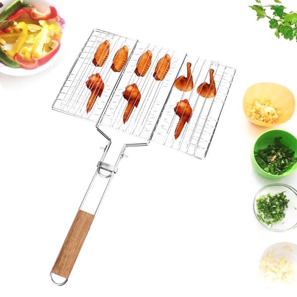 BBQ Trådnätsgrillnät Grillad Fiskklämma Utomhus Campingverktyg