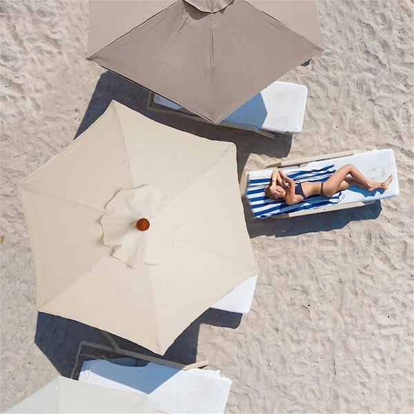 Beige 6 Ribb 2M Cover - Vattentätt ersättningstyg med anti-ultraviolett skydd