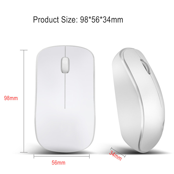 2.4G trådløs computermus Gamer mus Hjemmekontor Ergonomiske mus