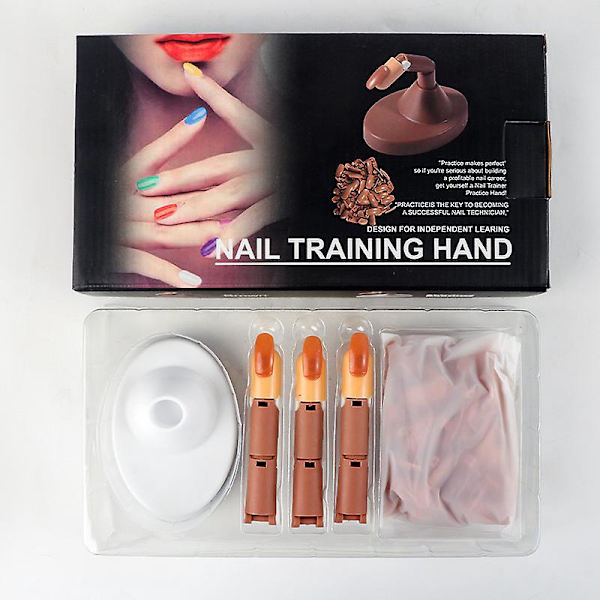 Flexibla Falska Naglar Mannequin Fingrar för Nagelkonstträning - DIY Manikyrövningsverktyg