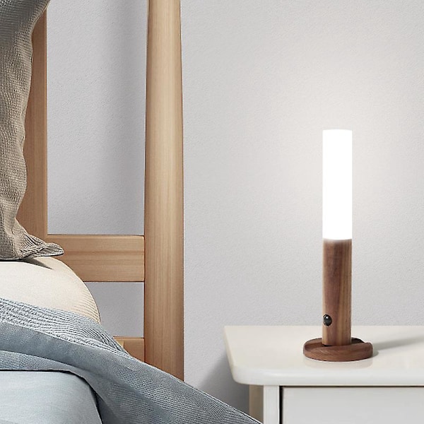 LED Trappsteg Rörelsesensor Batteri Inomhus Trä Nattlampa Portabel USB Uppladdningsbar