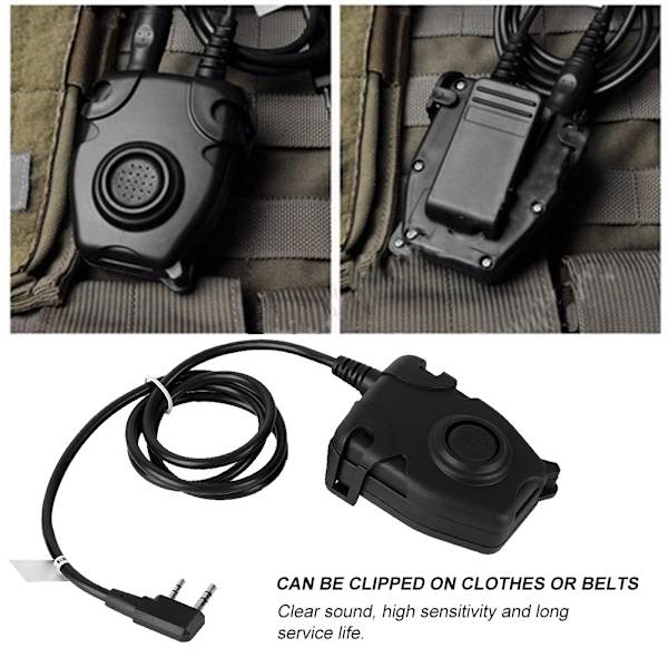 K Head Military Waterproof PTT Adapter Walkie Talkie Microphone Headset Kuulokkeet