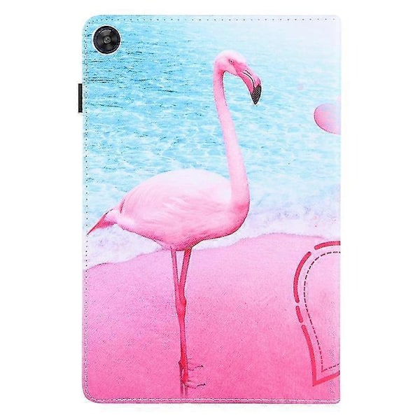 Huawei Enjoy Tablet 2 10.1 / Matepad T 10s Värillinen Piirros Vaakasuuntainen Käännettävä PU-nahkakotelo Pidikkeellä & Korttipaikoilla & Lompakko Zekai Flamingo