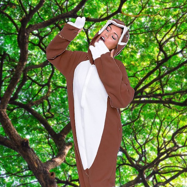 Funziez Aikuisten Halloween Eläin ja Merieläin Pehmo Cosplay Puku XX-Large Tumma Ruskea Laiskiainen