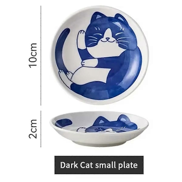 Keramiska såsskålar, Katt Tecknat Mönster, Sushi Tallrik, A