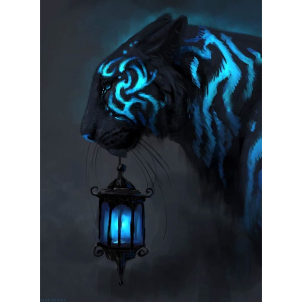 Diamond painting - Full Rhinestone Tiger-mönster för vuxna - Heminredning för vardagsrum, sovrum, kontor - DIY-korsstygnskonst