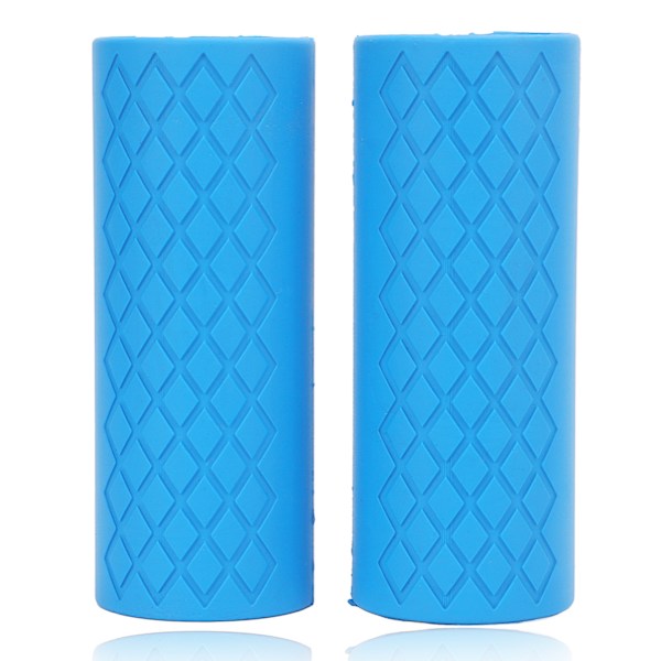 1 Pair Barbell Grips Round Wraparound Dumbell Grips Silicone Antiskid Thicker Dumbbell Pad for Weightlifting Muscle Building Blue