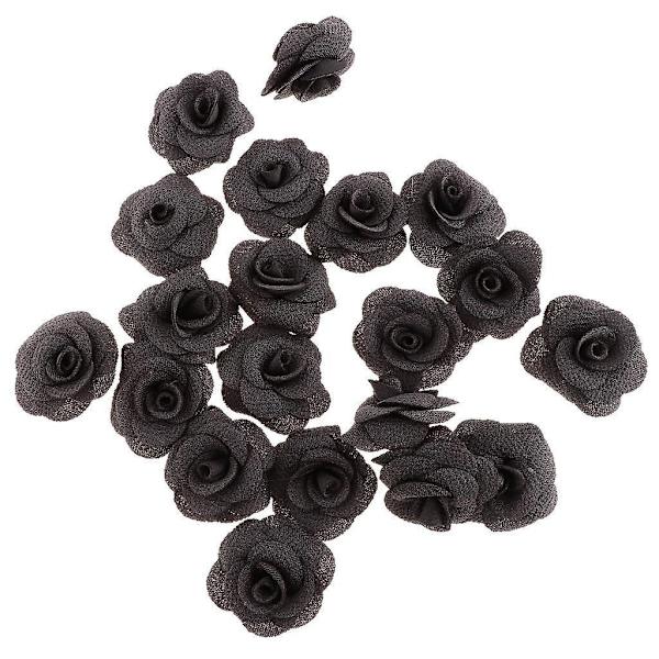 20 Stycken Silkesros Blomhuvud Knopp DIY Hantverk Bröllopsdekor Grå