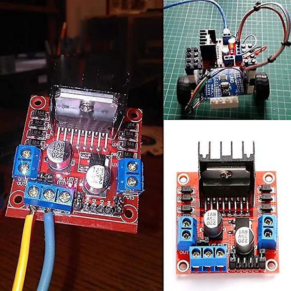 3-pack L298N Motorbräda Modul Dubbel H-brygga DC Motor Drivrutin Styrbräda Stepper för Arduino Röd