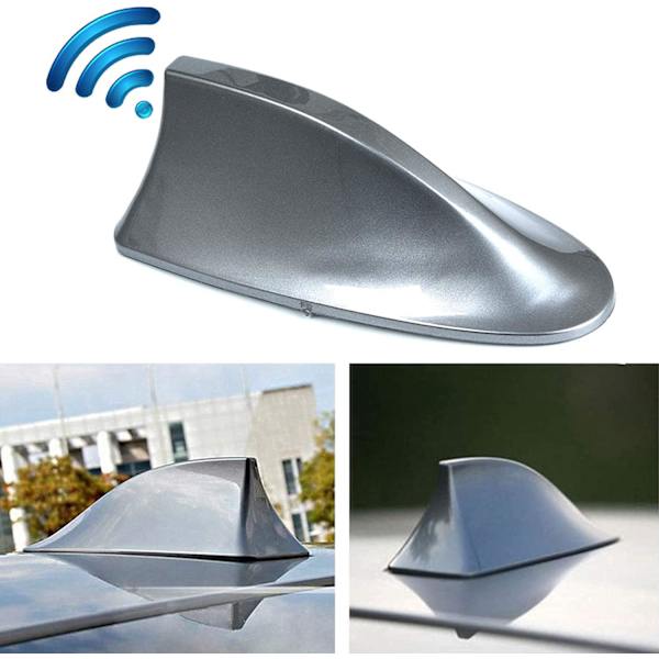 (Grå) Shark-antenne, Shark Fin-antenne, Universal Vanntett Selvklebende Shark Fin-form FM/AM-radiosignalmottaksantenne