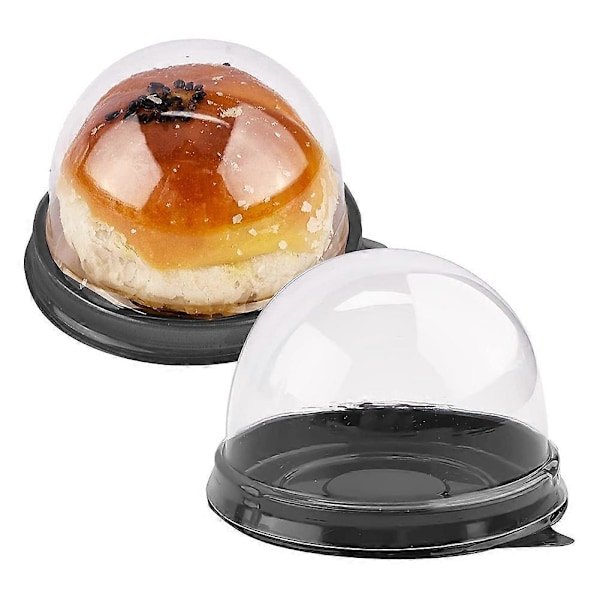 50 kpl Mini Kirkas Muovinen Kakkulaatikko Kupukansilla Muffineille ja Leivonnaisille