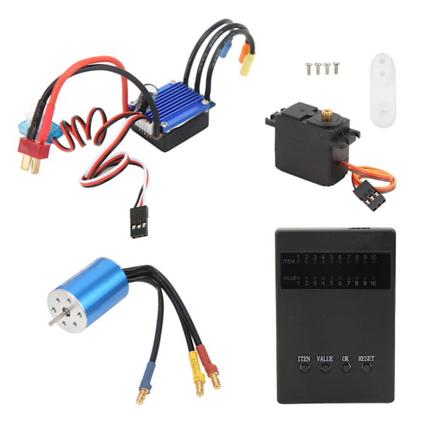 RC-harjaton yhdistelmäsarja 3300KV moottori 25A ESC 2.2KG servo ja ohjelmointikorttisarja Wltoys 1/16 1/18 autoille