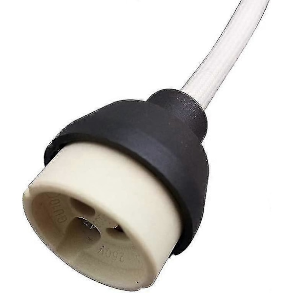 (6 kpl) Gu10 Lampunpidike Keraaminen pohja ja liitinlohko/silta kaapelilla ja eristysholkilla - Lampun kanta-adapteri LED- ja halogeenilampuille