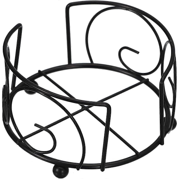 Underläggshållare, 1 st 10,8 cm - Förvaringsställ i järnmetall för runda underlägg, rymmer 6 underlägg (Svart)
